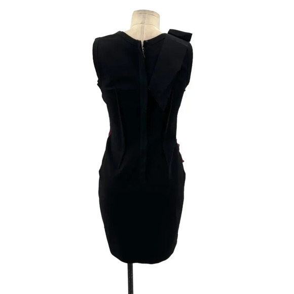 Vera Wang Bodycon Mini Dress Sleeveless Satin Tie Sleeve Draped Purple‎ Size 2 - Picture 7 of 14